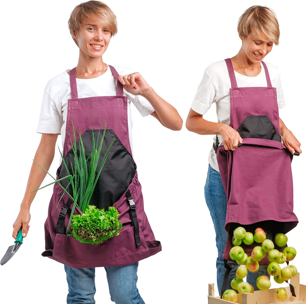 Manufacturer Custom Gardening Apron Canvas Storage Bag Fruit Vegetable Orchard Pick with Pocket Garden Apron