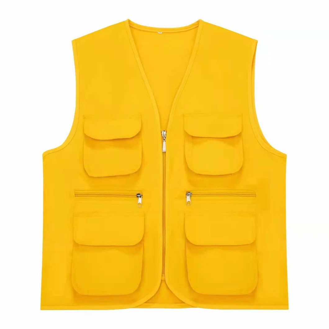 New Male Casual Summer Sleeveless Work Vest Men Classic Multi Pocket Photograph Waistcoat Uniform Customized Vest