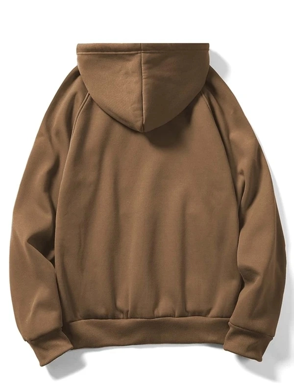 Custom Men&prime; S Clothing Fleece Casual Wear Hoody Coffee Brown Color Hoodies for Men Guys Solid Drawstring Kangaroo Pocket Hoodie