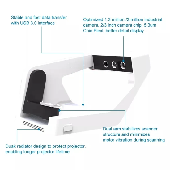 Factory Hot Selling High Quality Blue Light Digital CAD Cam Dental Lab Desktop Scanner 3D Dental