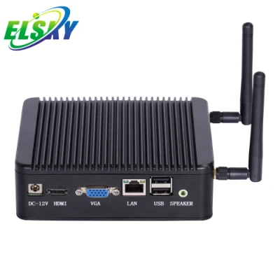 Hot Sale Elsky 12V DDR3 Msata Fanless Pocket Nano Mini PC Dual Cores J1900 Processor with 1 LAN for Industrial Control Computer